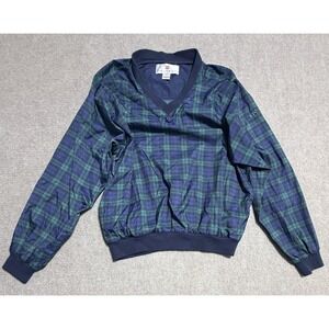 Vintage Thomas E Wilson Pullover Jacket Mens Medium Plaid Golf‎ Nylon 90s